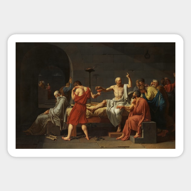 The Death of Socrates by Jacques-Louis David Sticker by Classic Art Stall